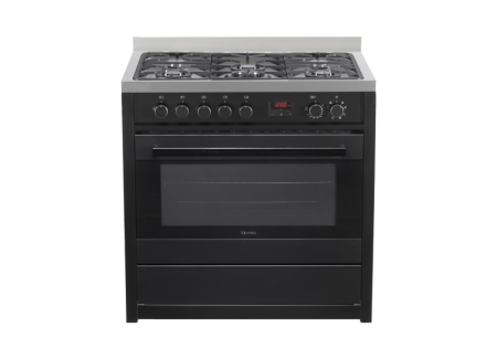 90CM DUAL FUEL UPRIGHT COOKER TEG95TBK BLACK STAINLESS STEEL