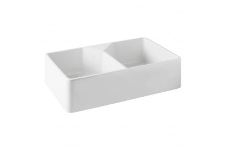 CHESTER DOUBLE BOWL BUTLERS SINK 0TH 7408 GLOSS WHITE