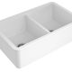 CUISINE 850X460MM INSET/UNDERMOUNT DOUBLE BOWL FIRECLAY SINK CUD85FS GLOSS WHITE