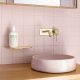 VIVID SLIMLINE WALL BASIN SET WITH 180MM SPOUT VS785-12 BRUSHED GOLD