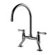 LUDLOW BRIDGE DOUBLE LEAVER TAP LU104BM-CH CHROME/WHITE