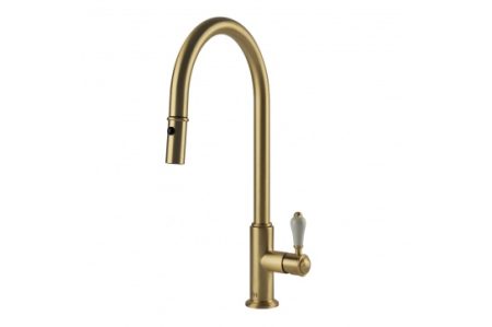 LUDLOW PULL OUT SINK MIXER WITH VEGGIE SPRAY LU109PM-BB BRUSHED BRASS