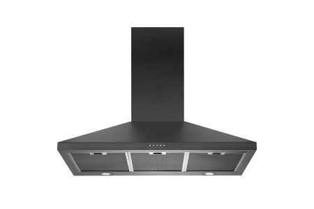 1080 M3/HR 90CM NON-SILENT WALLMOUNT RANGEHOOD WITH INBUILT MOTOR TRI-900B BLACK STEEL