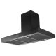 1080 M3/HR 90CM NON-SILENT WALLMOUNT RANGEHOOD WITH INBUILT MOTOR TSH-900B BLACK STEEL