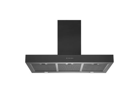 1080 M3/HR 90CM NON-SILENT WALLMOUNT RANGEHOOD WITH INBUILT MOTOR TSH-900B BLACK STEEL