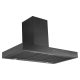 1080 M3/HR 90CM NON-SILENT WALLMOUNT RANGEHOOD WITH INBUILT MOTOR TSH-900B BLACK STEEL