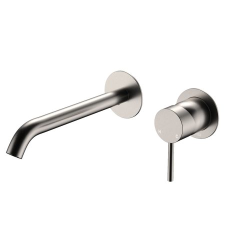 CALI WALL BASIN MIXER WITH 200MM OUTLET 228104BN-200 BRUSHED NICKEL