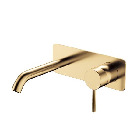 CALI WALL BASIN MIXER WITH 160MM OUTLET ON BACKPLATE 228106UB URBAN BRASS