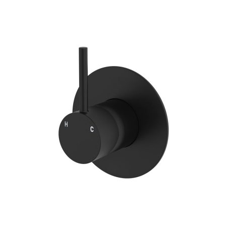 CALI UP WALL MIXER WITH LARGE ROUND PLATE 228114B-3 MATTE BLACK