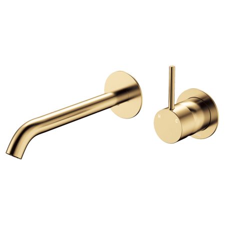 CALI UP WALL BASIN MIXER WITH 160MM OUTLET ON BACKPLATE 228119UB URBAN BRASS