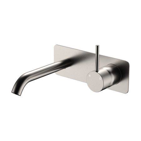 CALI UP WALL BASIN MIXER WITH 160MM OUTLET ON BACKPLATE 228119BN BRUSHED NICKEL