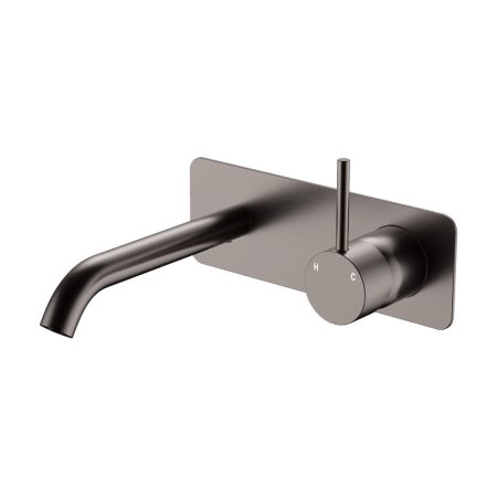 CALI UP WALL BASIN MIXER WITH 160MM OUTLET ON BACKPLATE 228119GM GUNMETAL GREY