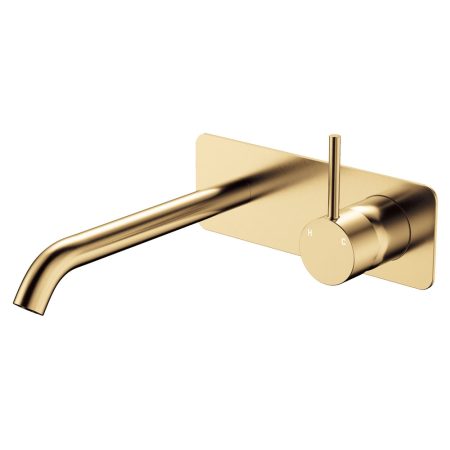 CALI UP WALL BASIN MIXER WITH 200MM OUTLET ON BACKPLATE 228119UB-200 URBAN BRASS