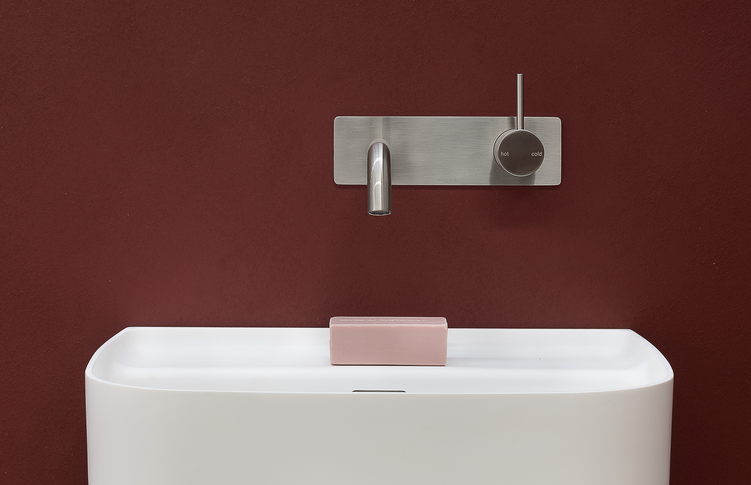 VIVID SLIMLINE UP BASIN/BATH WALL MIXER SET 112781340 BRUSHED NICKEL