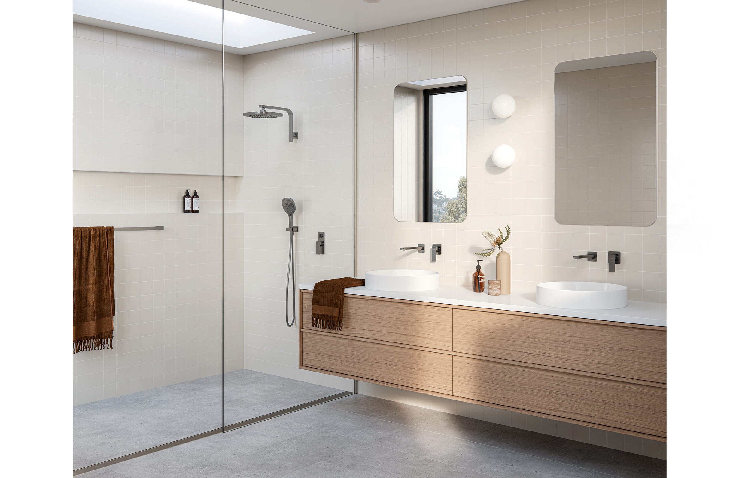 GLOSS MKII SWITCHMIX SHOWER/WALL MIXER 135280031 BRUSHED CARBON