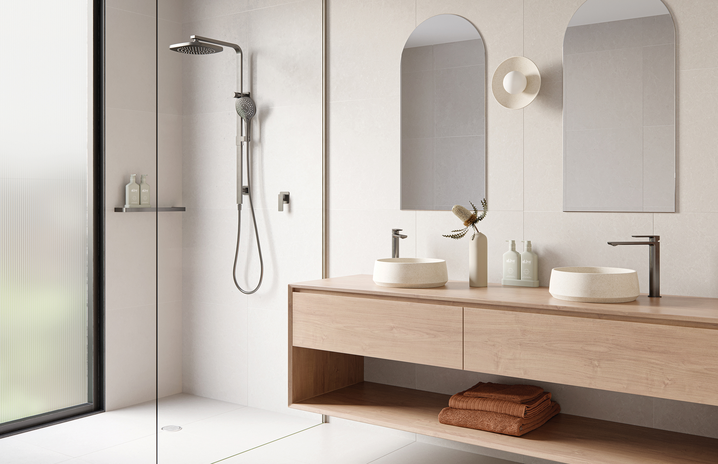 GLOSS MKII SWITCHMIX SHOWER/WALL MIXER 135280031 BRUSHED CARBON