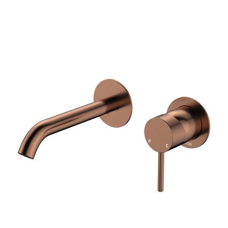 CALI BASIN/BATH WALL MIXER 160MM OUTLET SET ROUND PLATES 228104CO BRUSHED COPPER