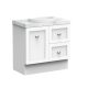 MADDISON 900MM FLOOR STANDING VANITY – MATTE WHITE CABINET, WHITE WASH TOP, SINCERITY GLOSS WHITE UNDERMOUNT, BN SEASHELL HANDLE, GLOSS WHITE POP UP WASTE MAD0900WK