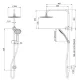PINA TWIN SHOWER 153-6500-40 BRUSHED NICKEL