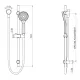 PINA RAIL SHOWER 153-6810-40 BRUSHED NICKEL