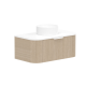 WAVERLEY 900MM WALL HUNG VANITY – BOTTEGA OAK CABINET, AVALANCHE TOP, RESPECT MATTE WHITE BASIN, MATTE WHITE POP UP WASTE, 0TH, IN DRAWER POWER POINT (RH) WAVFAS0900WHCCP