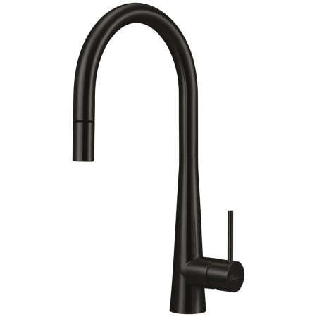 ESSENTE 316 S/STEEL STAINLESS STEEL GOOSENECK PULL OUT MIXER SS31625-BL BRUSHED BLACK