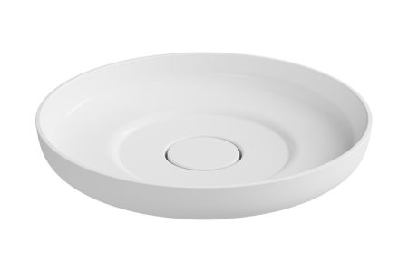 FLUME CAST MARBLE ABOVE COUNTER BASIN 400MM (32MM NO O/F) TOPPFLU400WM MATTE WHITE