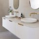 FLUME CAST MARBLE ABOVE COUNTER BASIN 400MM (32MM NO O/F) TOPPFLU400WM MATTE WHITE