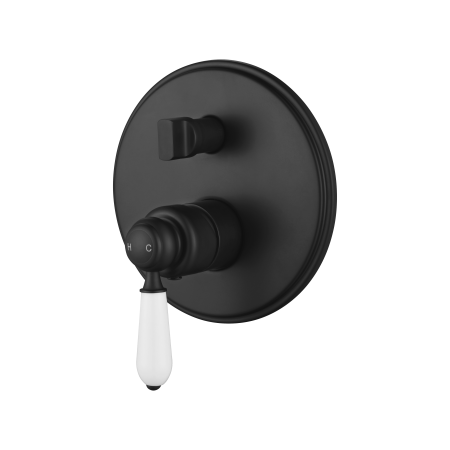 BORDEAUX WALL MIXER WITH DIVERTOR BOR009BK MATTE BLACK