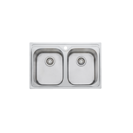 DIAZ DOUBLE BOWL UNIVERSAL MOUNT SINK DZ23TU STAINLESS STEEL