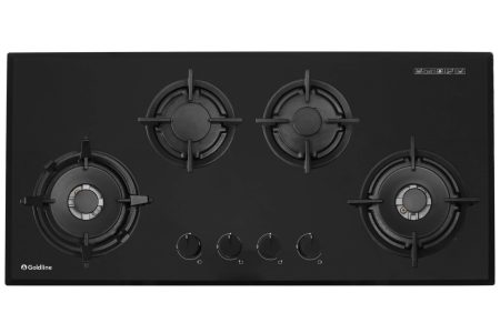 GOLDLINE 4 BURNERS 93CM NARROW GAS COOKTOP SAB4 BLACK GLASS