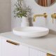 FLUME CAST MARBLE ABOVE COUNTER BASIN 400MM (32MM NO O/F) TOPPFLU400WM MATTE WHITE