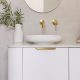 FLUME CAST MARBLE ABOVE COUNTER BASIN 400MM (32MM NO O/F) TOPPFLU400WM MATTE WHITE