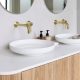 FLUME CAST MARBLE ABOVE COUNTER BASIN 400MM (32MM NO O/F) TOPPFLU400WM MATTE WHITE