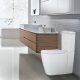 SYNERGII BACK TO WALL TOILET SUITE DUAL INLET WITH WRAP SEAT SY04128 GLOSS WHITE