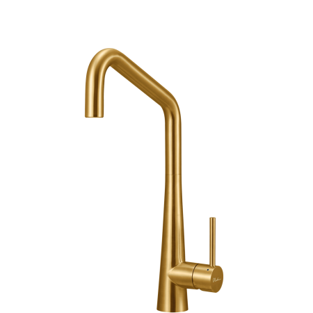 ESSENTE 316 S/STEEL SQUARE GOOSENECK SINK MIXER SS31670-AU BRUSHED GOLD LEAD FREE