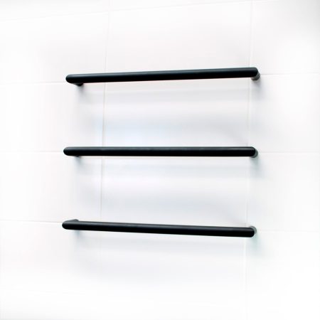 ROUND 650MM HEATED TOWEL RAIL BSBRTR-650 MATTE BLACK