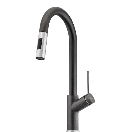 VILO GOOSENECK SINK MIXER WITH PULL OUT AND VEGGIE SPRAY VT0426B-ST-BL BLACK GRANITE