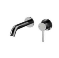 AXUS PIN WALL MOUNTED SET ON SEPARATE BACK PLATES AX16235.GM+ARB0120 BRUSHED GUNMETAL GREY