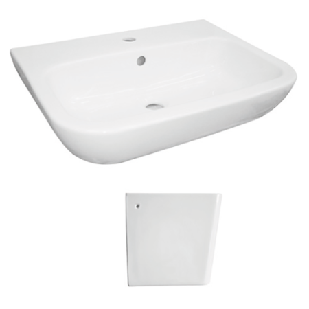 EMILIA 550 WALL BASIN 550X450 1TH INCL SHROUD & CHPW J3142.1.J3168.PW1