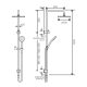 AXUS SHOWER COLUMN W.SLIDE RAIL AND HAND SHOWER TOP DIVERTER AX02315.SN BRUSHED NICKEL