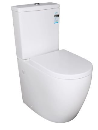 DERWENT RAISED HEIGHT TOILET SUITE WITH S/CLOSE SEAT KDK021 GLOSS WHITE