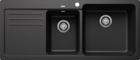 NAYA 8S ONE AND HALF BOWL TOPMOUNT SINK WITH DRAINER RHB 526834 ANTHRACITE
