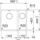 MARIS 1 & 1/2 BOWL TOPMOUNT SINK (SINK ONLY) MRG 660/34-15 SBR SG STONE GREY