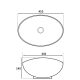 OVAL ABOVE COUNTER BASIN 410X355MM (32MM NO O/F) B4133 GLOSS WHITE