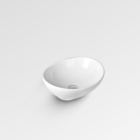 OVAL ABOVE COUNTER BASIN 410X355MM (32MM NO O/F) B4133 GLOSS WHITE