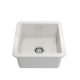 CUISINE 460X460MM INSET/UNDERMOUNT SINGLE BOWL FIRECLAY SINK CU46FS GLOSS WHITE