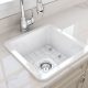 CUISINE 460X460MM INSET/UNDERMOUNT SINGLE BOWL FIRECLAY SINK CU46FS GLOSS WHITE