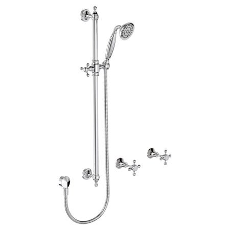 LILLIAN SHOWER RAIL AND WALL TOP ASSEMBLIES KIT 336103 CHROME