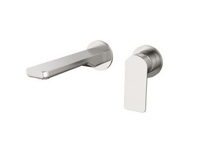 KIBO WALL MOUNT 200MM SPOUT BASIN MIXER EXT. PART *REQUIRES ARB0120* KB014225.SN BRUSHED NICKEL